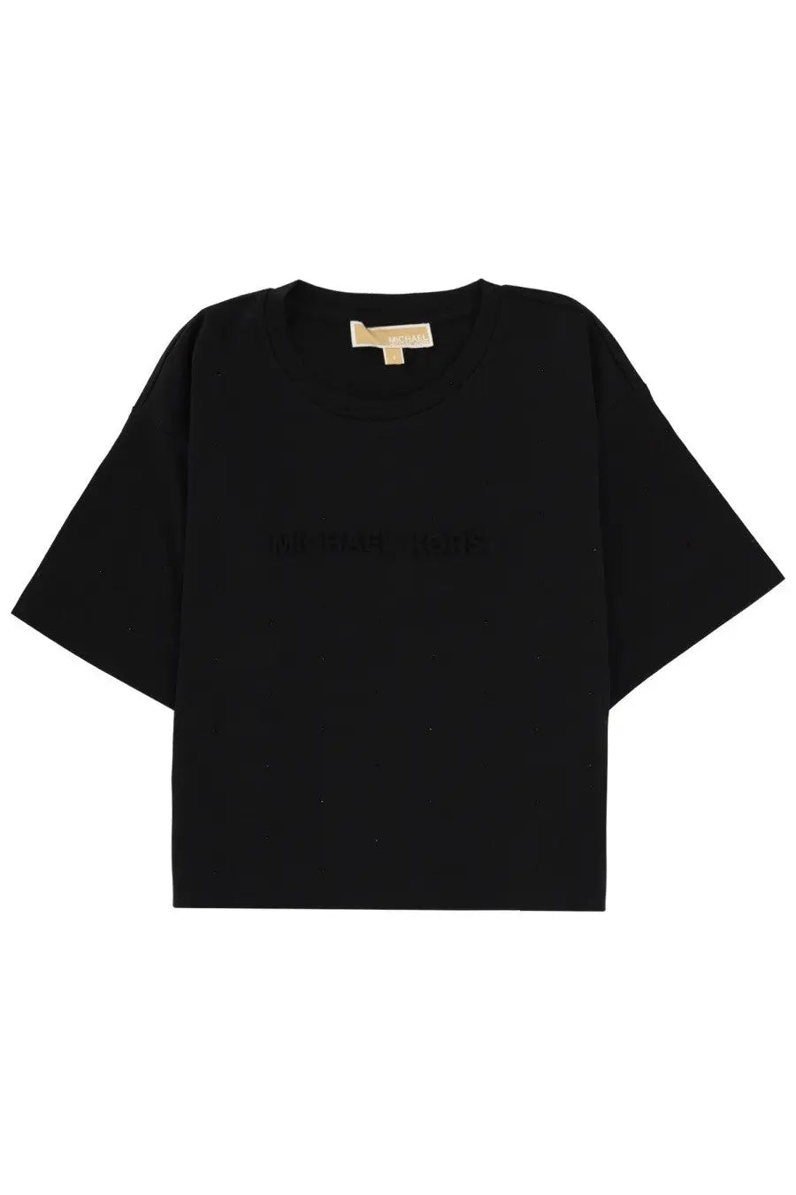Michael Kors women’s black oversized t-shirt with subtle embroidered logo on chest in soft cotton material