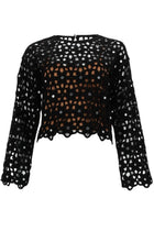 Michael Kors Women's Top in Crochet Black