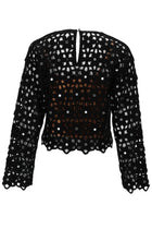 Michael Kors Women's Top in Crochet Black, view 2