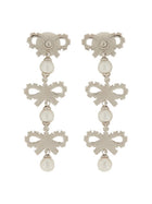self-portrait Women's Micro Bow Earrings Silver