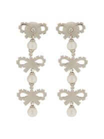 self-portrait Women's Micro Bow Earrings Silver