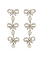self-portrait Women's Micro Bow Earrings Silver