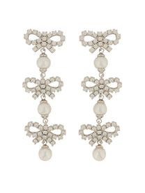 self-portrait Women's Micro Bow Earrings Silver