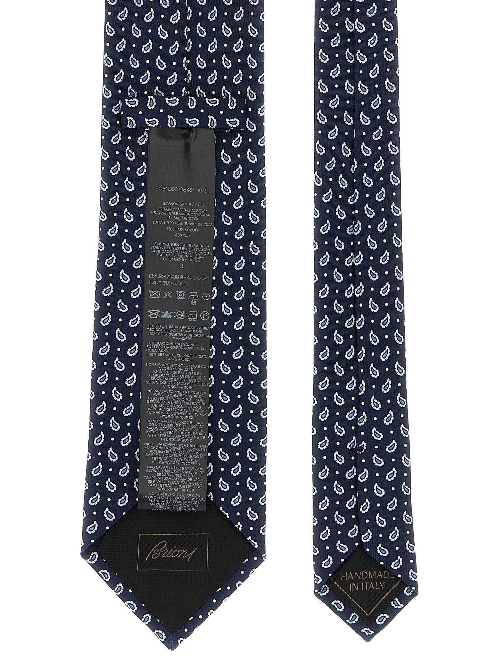 Brioni Micro Paisley Tie Blue