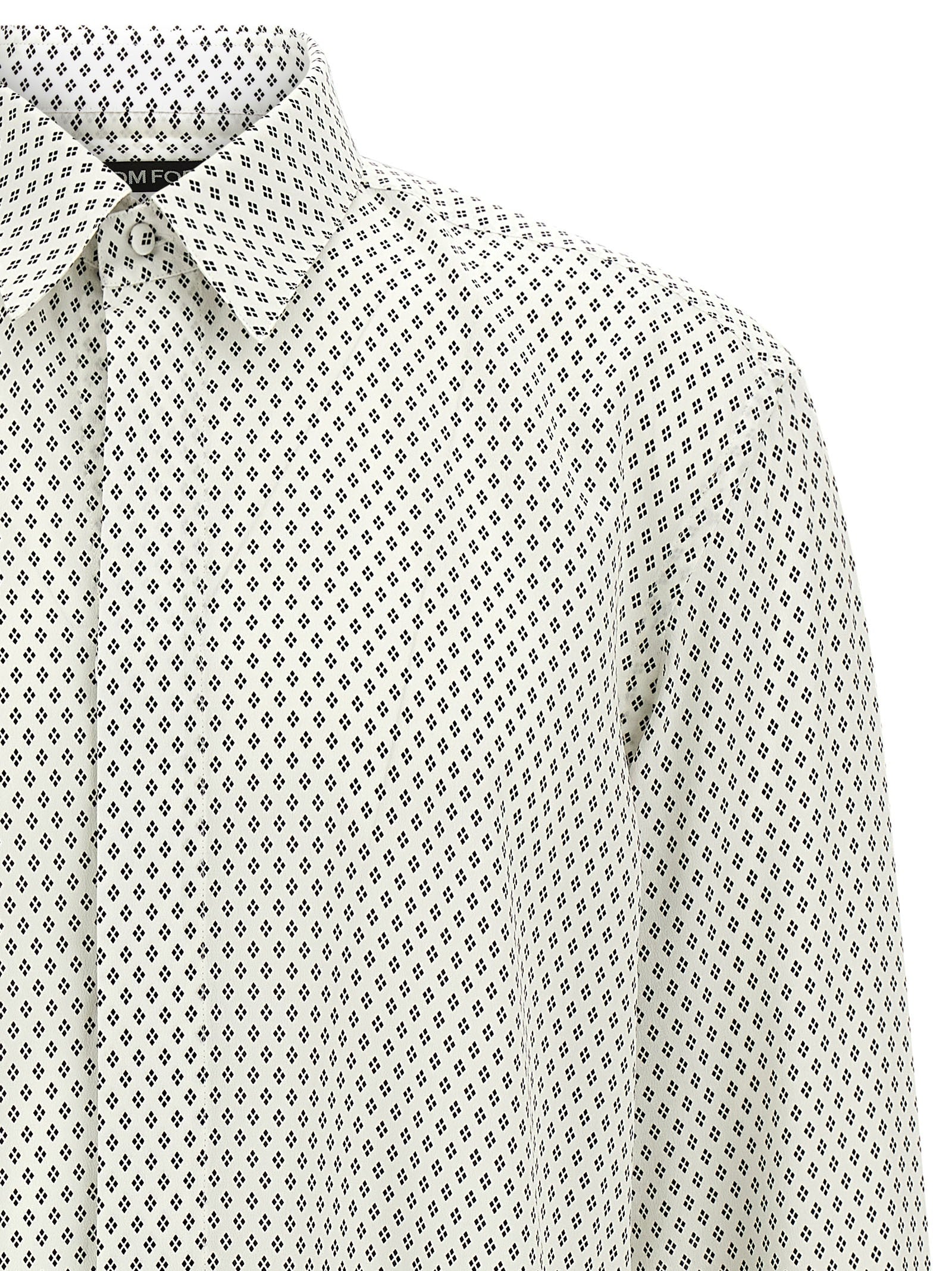 Tom Ford Micro Print Shirt White