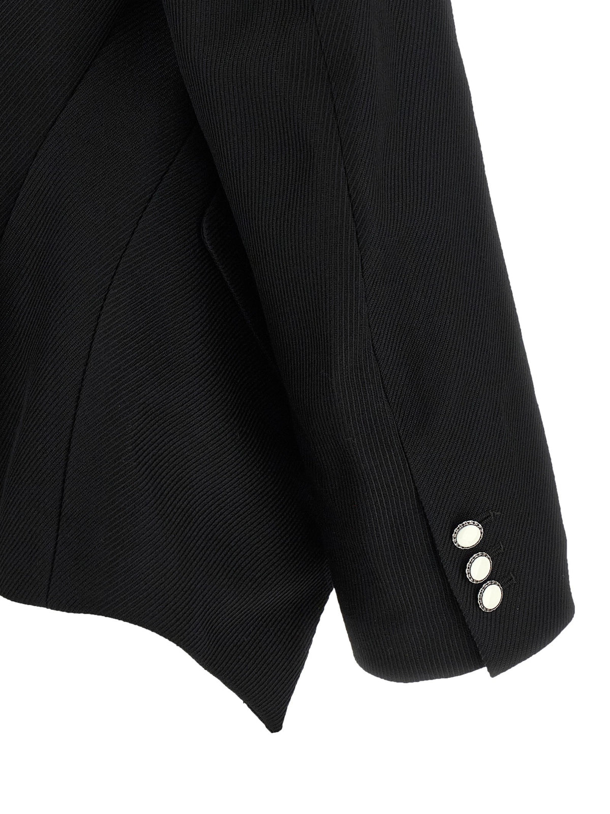 Comme Des Garçons Micro Ribbed Blazer Black
