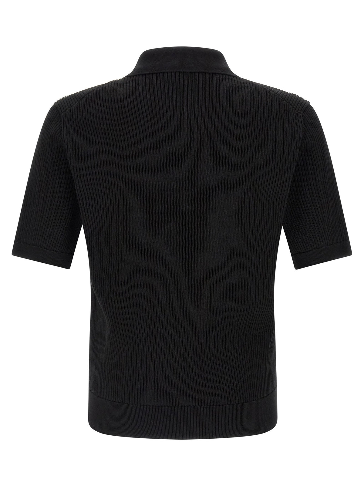 Dolce &amp; Gabbana Micro Ribbed Polo Shirt Black, view 2