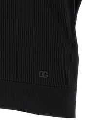 Dolce &amp; Gabbana Micro Ribbed Polo Shirt Black