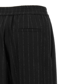 Brunello Cucinelli Micro Sequin Pinstripe Pants Blue, view 4