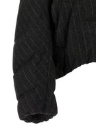 Brunello Cucinelli Micro Sequin Pinstriped Crop Down Jacket Grey, view 4
