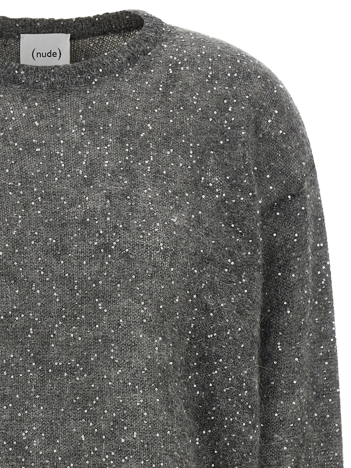 Nude Lucy Micro Sequin Sweater Grey