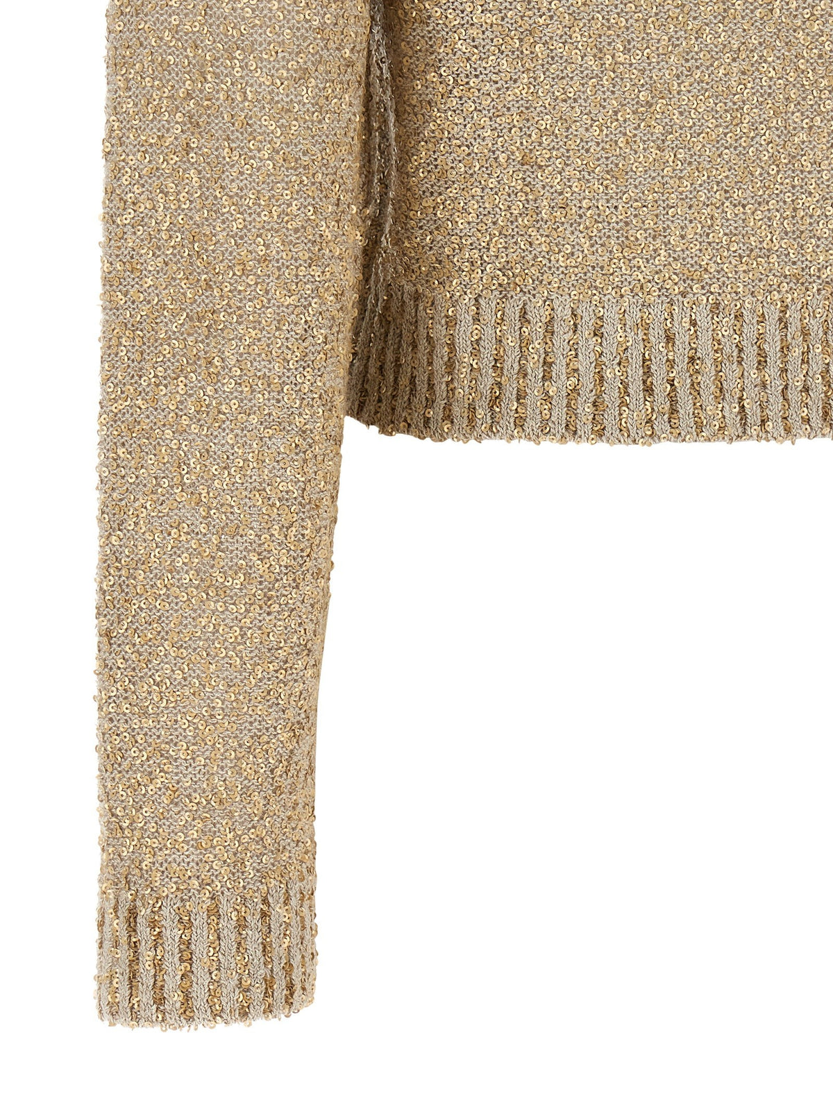 Brunello Cucinelli Micro Sequin Sweater Gold, view 4