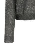 Nude Lucy Micro Sequin Sweater Grey, view 4