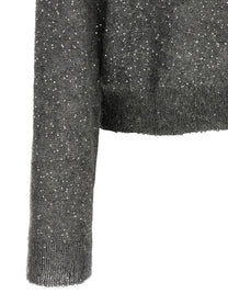 Nude Lucy Micro Sequin Sweater Grey