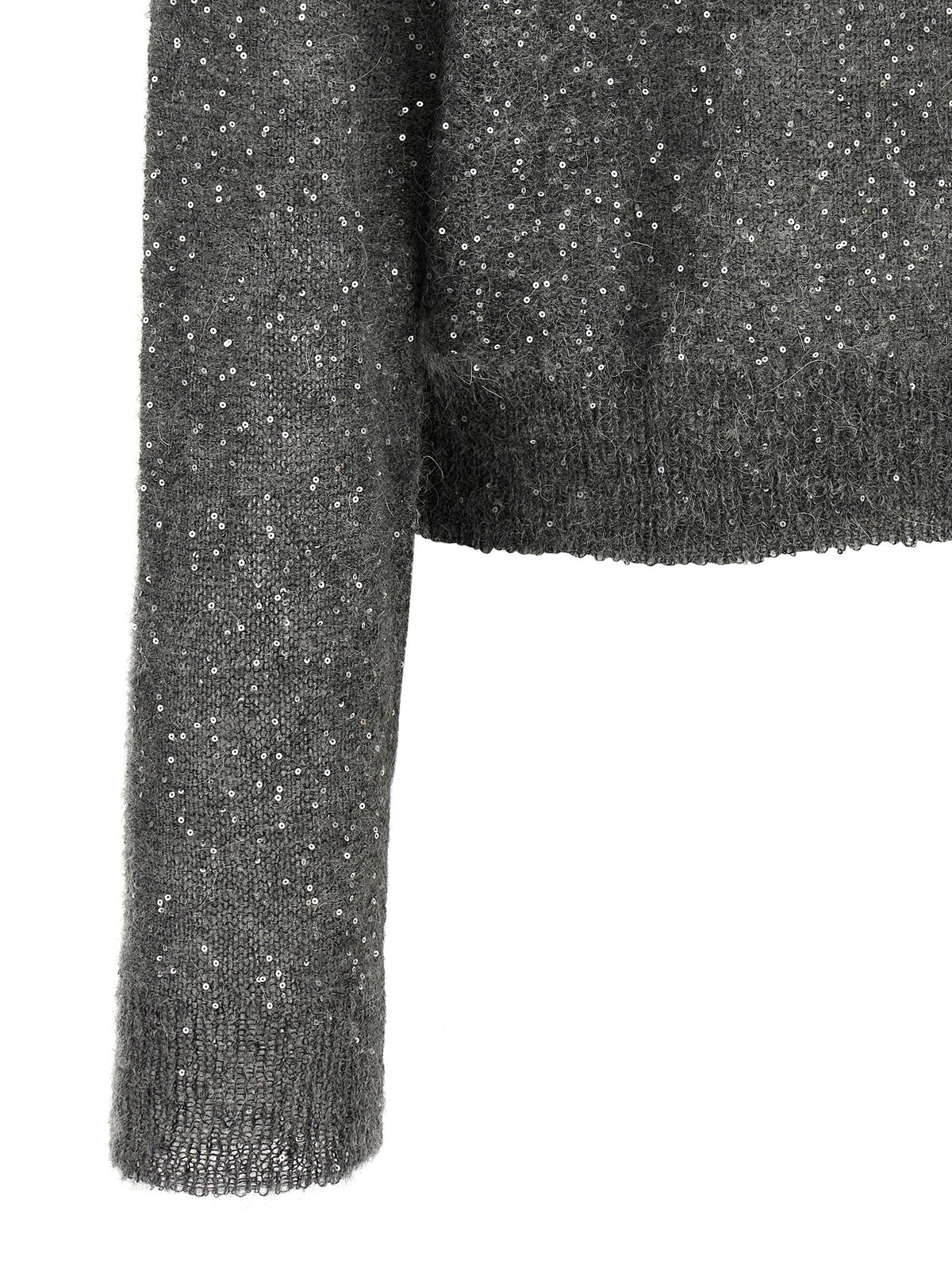 Nude Lucy Micro Sequin Sweater Grey, view 4