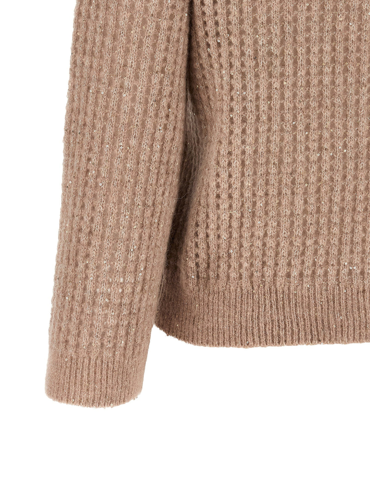 Peserico Micro Sequin Sweater Beige, view 4