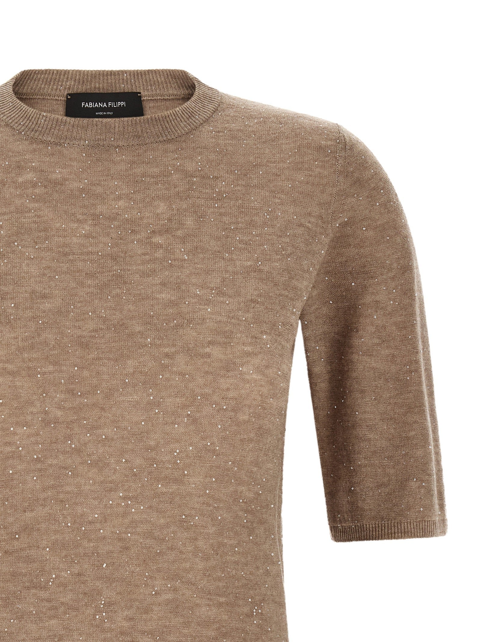 Fabiana Filippi Micro Sequin Shirt Beige