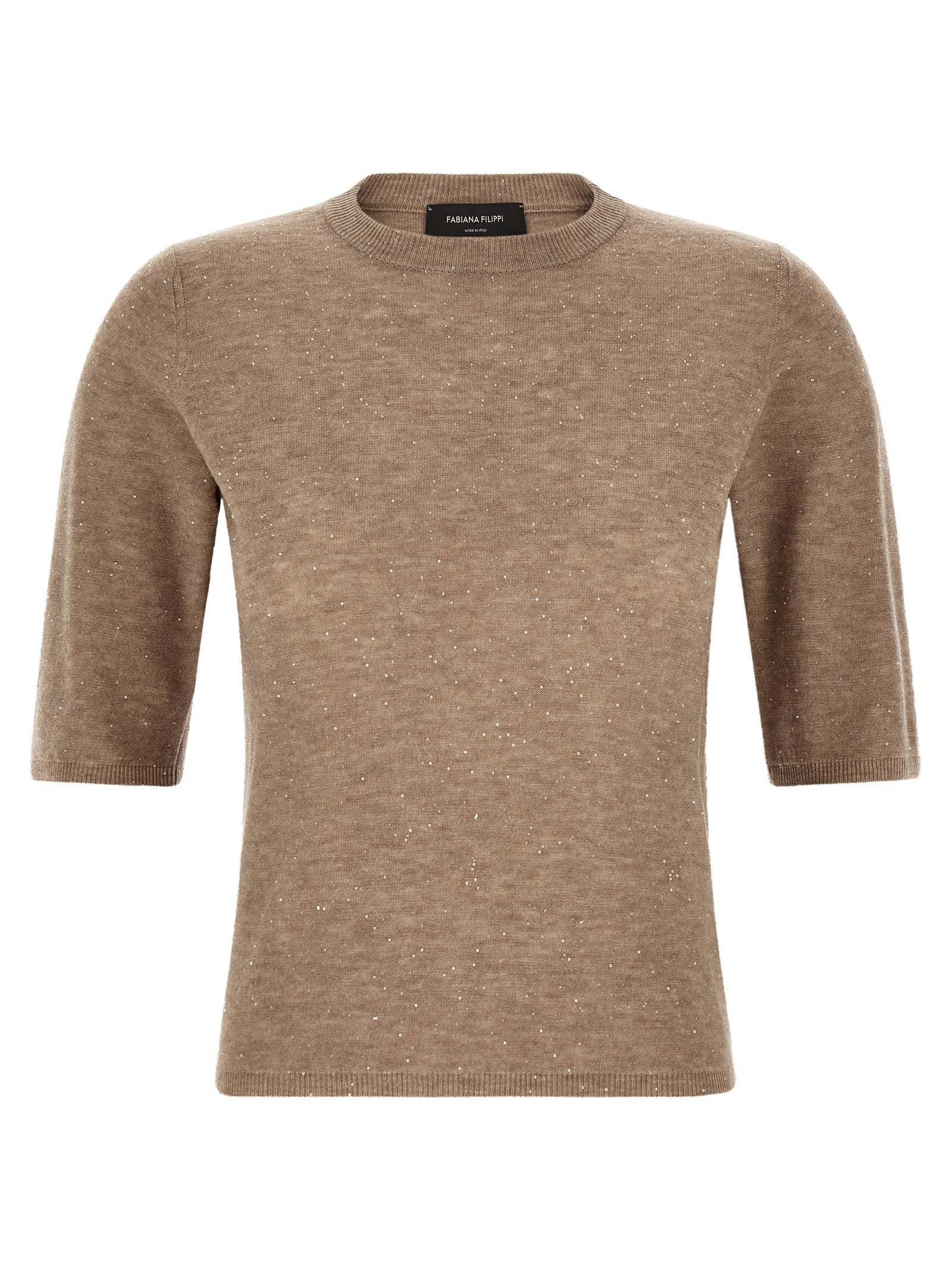 Fabiana Filippi Micro Sequin Shirt Beige