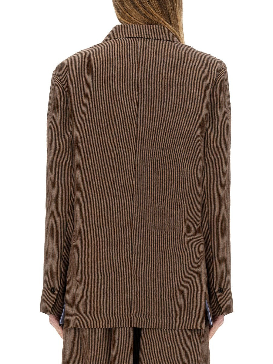 Alysi Women's Micro Stripes Blazer Brown