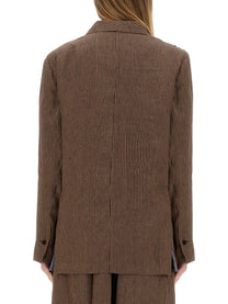 Alysi Women's Micro Stripes Blazer Brown