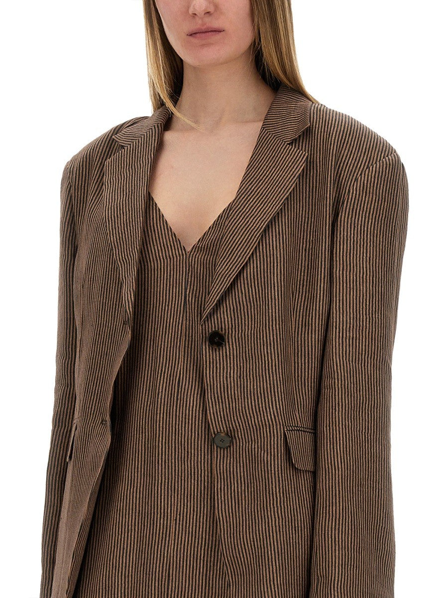 Alysi Women's Micro Stripes Blazer Brown