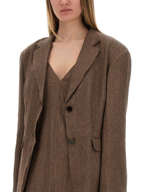 Alysi Women's Micro Stripes Blazer Brown