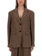 Alysi Women's Micro Stripes Blazer Brown
