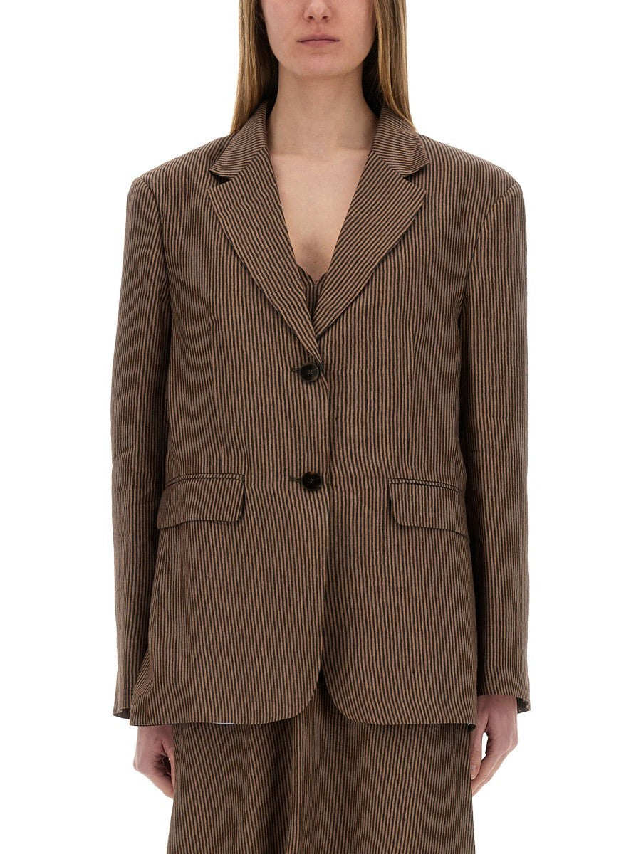 Alysi Women's Micro Stripes Blazer Brown