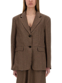 Alysi Women's Micro Stripes Blazer Brown
