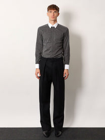 Tom Ford Men's Microfantasy Cotton Shirt Black, view 3