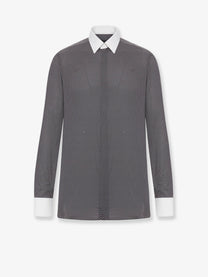 Tom Ford Men's Microfantasy Cotton Shirt Black
