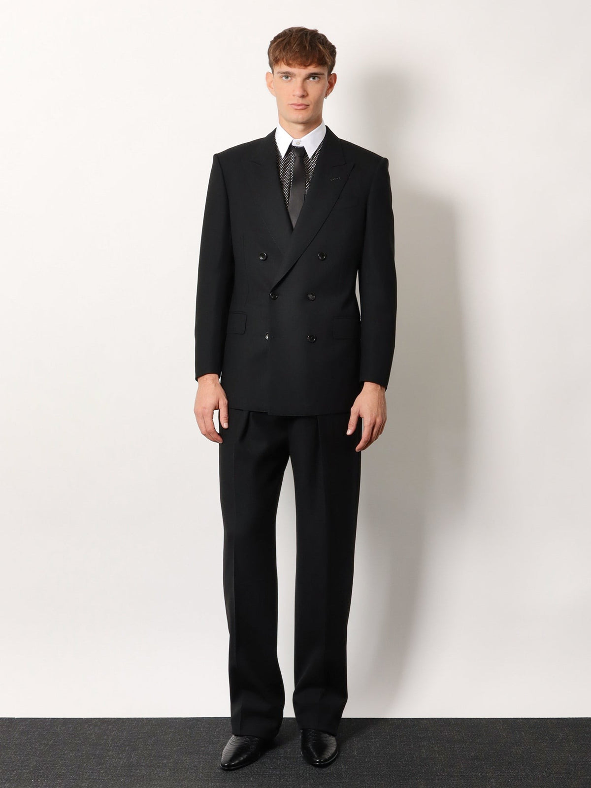 Tom Ford Men's Microfantasy Cotton Shirt Black, view 2