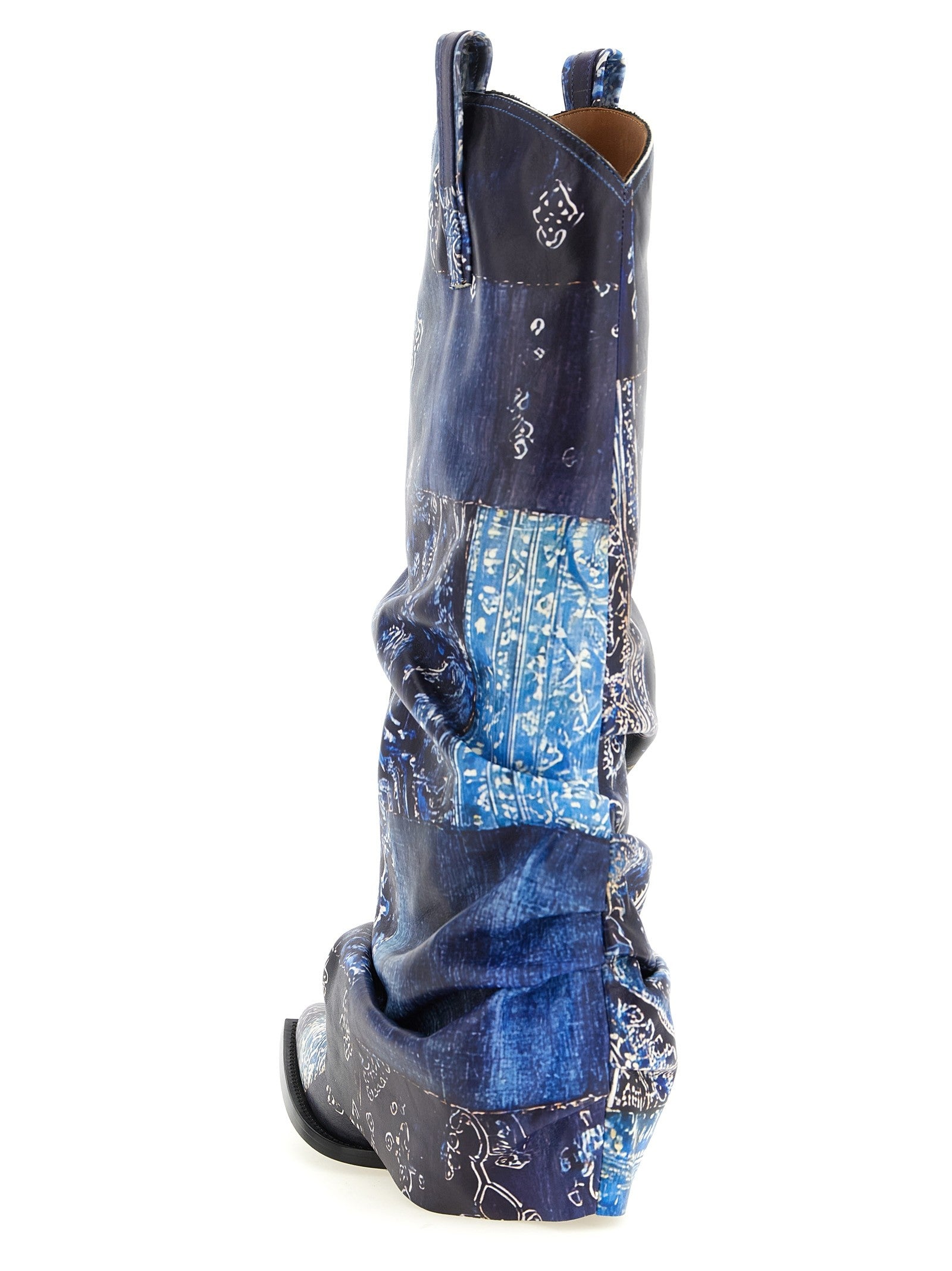 R13 Mid Cowboy Boots Blue