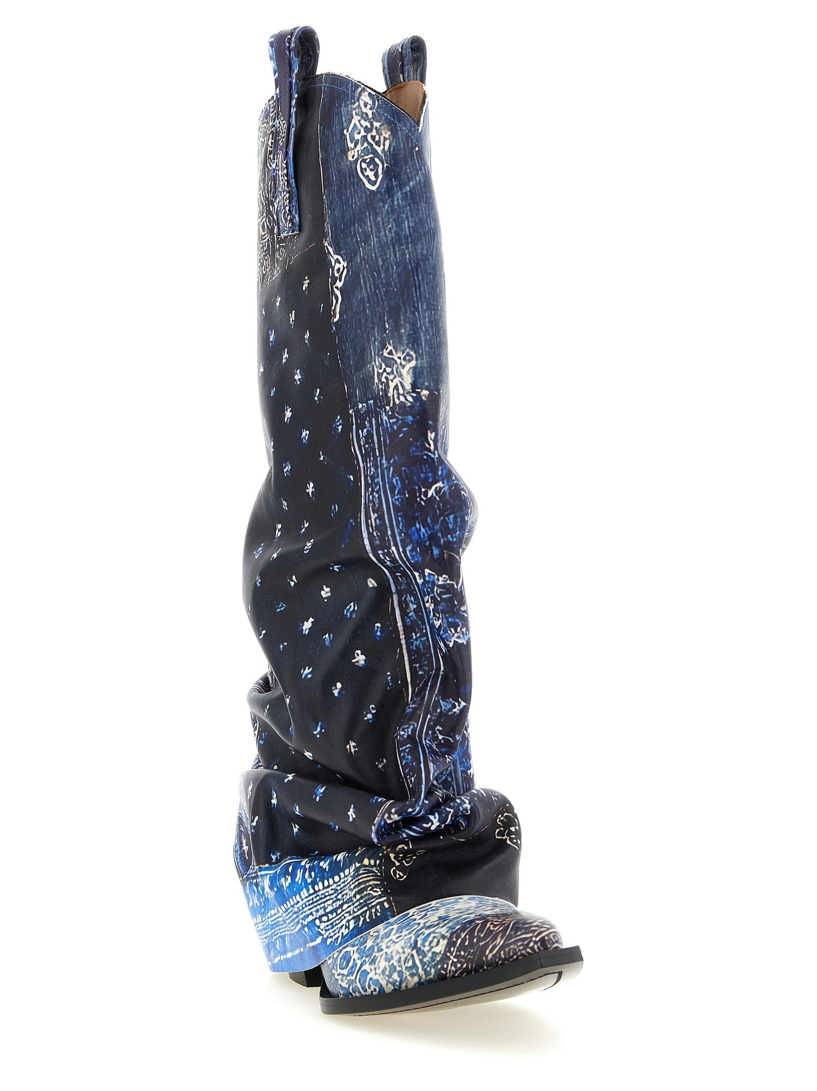 R13 Mid Cowboy Boots Blue
