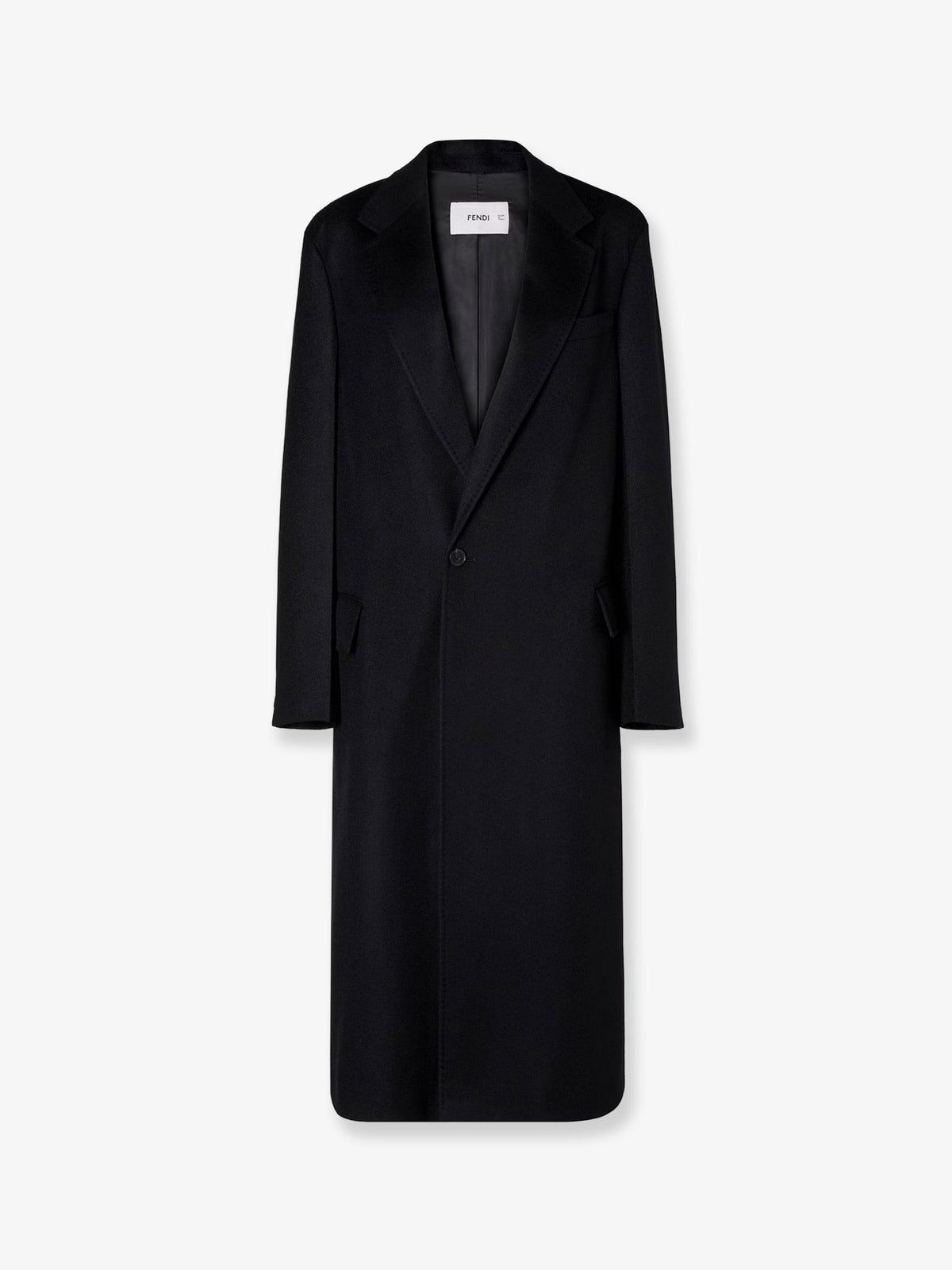 Fendi Women's Midi Cashmere Coat Black