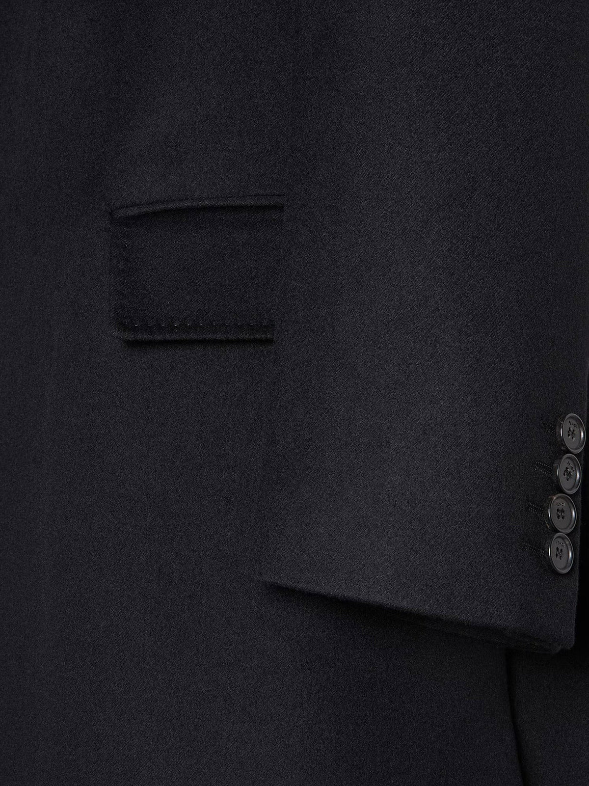 Fendi Women's Midi Cashmere Coat Black