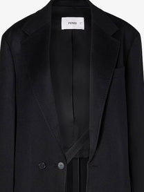 Fendi Women's Midi Cashmere Coat Black
