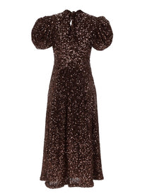 ROTATE Birger Christensen Women's Midi Dress Brown