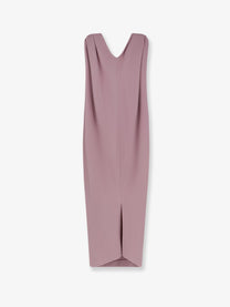 Balenciaga Women's Midi Sack Silk and Wool Dress Grey