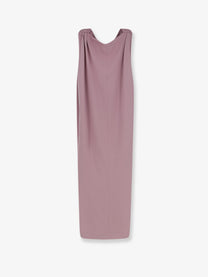 Balenciaga Women's Midi Sack Silk and Wool Dress Grey