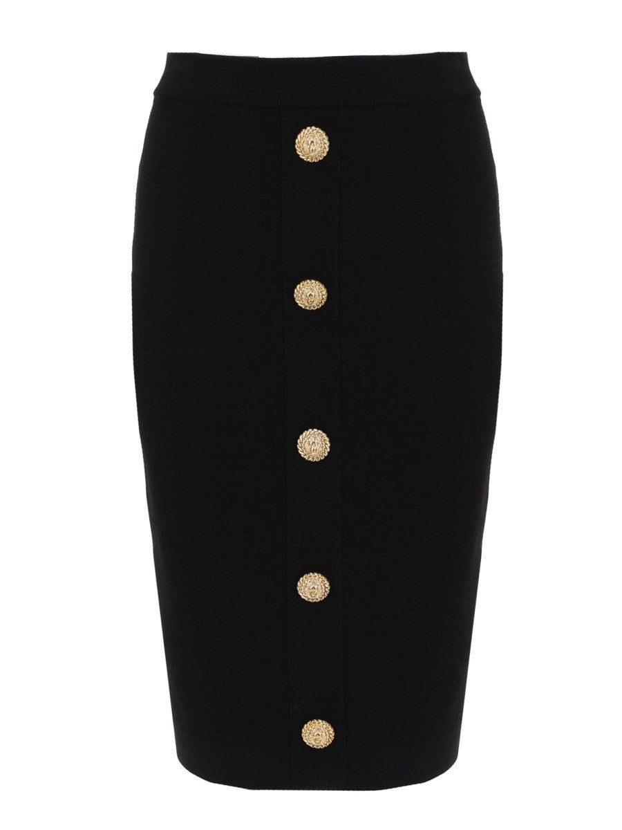 Balmain Women's Midi Skirt Black