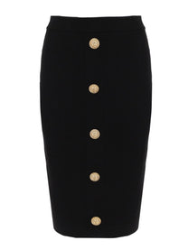 Balmain Women's Midi Skirt Black