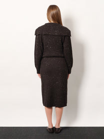 Bottega Veneta Women's Midi Wool Skirt Brown