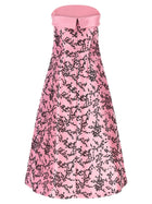 Alberta Ferretti Mikado Floreale Dress Gold, view 2