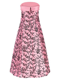 Alberta Ferretti Mikado Floreale Dress Gold
