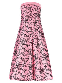 Alberta Ferretti Mikado Floreale Dress Gold