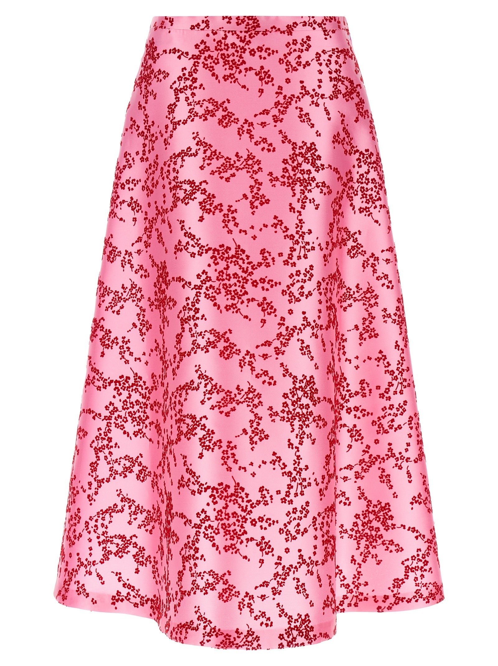 Alberta Ferretti Mikado Floreale Skirt Blue