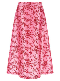 Alberta Ferretti Mikado Floreale Skirt Blue