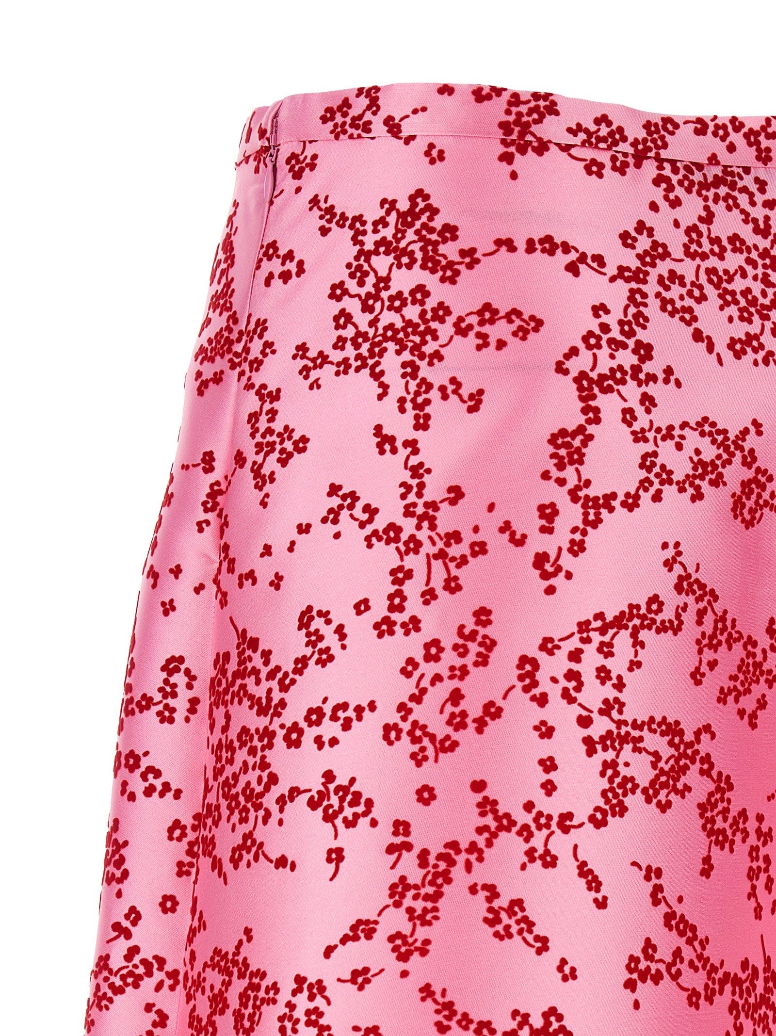Alberta Ferretti Mikado Floreale Skirt Blue
