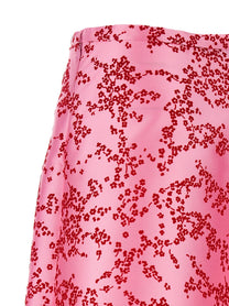 Alberta Ferretti Mikado Floreale Skirt Blue